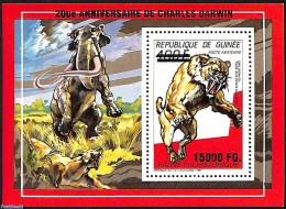 Guinea, Republic 2009 Charles Darwin, Prehistoric Animals, Overprint, Mint NH, Nature - Cat Family - Elephants - Prehi.. - Vor- U. Frühgeschichte