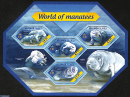 Solomon Islands 2014 World Of Manatees, Mint NH, Nature - Sea Mammals - Isole Salomone (1978-...)