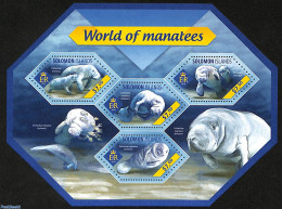 Solomon Islands 2014 World Of Manatees, Mint NH, Nature - Sea Mammals - Islas Salomón (1978-...)