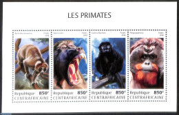 Central Africa 2018 Primates, Mint NH, Nature - Monkeys - República Centroafricana
