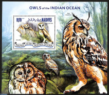 Maldives 2014 Owls Of The Indian Ocean, Mint NH, Nature - Birds - Birds Of Prey - Owls - Maldives (1965-...)