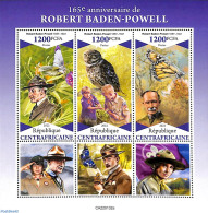 Central Africa 2022 Robert Baden Powell M/s, Mint NH, Nature - Sport - Butterflies - Owls - Scouting - Repubblica Centroafricana