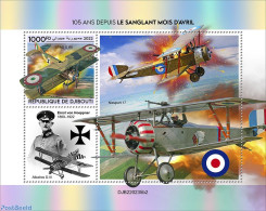 Djibouti 2022 105 Years Since The Bloody April, Mint NH, History - Transport - Militarism - Aircraft & Aviation - Militaria