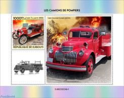 Djibouti 2022 Fire Engines (1918 Model T Antique (U0845), Mint NH, Transport - Fire Fighters & Prevention - Firemen