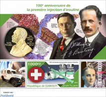 Djibouti 2022 100th Anniversary Of The First Insulin Injection, Mint NH, Health - Health - Red Cross - Croce Rossa