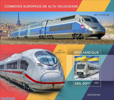 Mozambique 2022 European Speed Trains (SJ X55-4), Mint NH, Transport - Railways - Treinen