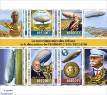 Guinea, Republic 2022 105th Memorial Anniversary Of Ferdinand Von Zeppelin, Mint NH, Transport - Zeppelins - Zeppelines