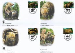 GUYANA  2011 4 FDC WWF-OURS YVERT N°6185/6188 - FDC