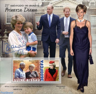 Guinea Bissau 2022 25th Memorial Anniversary Of Princess Diana, Mint NH, History - Kings & Queens (Royalty) - Nelson M.. - Familles Royales