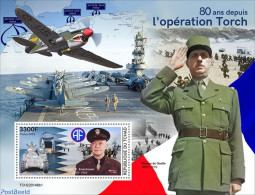 Chad 2022 80 Years Since The Operation Torch, Mint NH, History - Transport - World War II - Andere & Zonder Classificatie