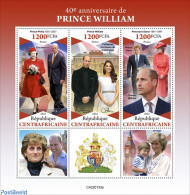 Central Africa 2022 40th Annversary Of Prince William, Mint NH, History - Charles & Diana - Kings & Queens (Royalty) - Koniklijke Families