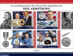 Central Africa 2022 10th Memorial Anniversary Of Neil Armstrong, Mint NH, History - Transport - American Presidents - .. - Flugzeuge