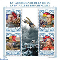 Central Africa 2022 105the Anniversary Of The End Of The Battle Of Passchendaele, Mint NH, History - Transport - Milit.. - Militaria