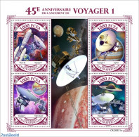 Central Africa 2022 45th Anniversary Of The Launch Of Voyager 1, Mint NH, Transport - Space Exploration - Centraal-Afrikaanse Republiek