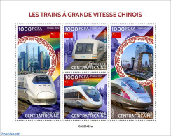 Central Africa 2022 Chinese Speed Trains, Mint NH, Transport - Railways - Treni