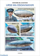 Central Africa 2022 Airship USSR W6 OSOAVIAKHIM Zeppelin, Mint NH, Transport - Aircraft & Aviation - Zeppelins - Flugzeuge