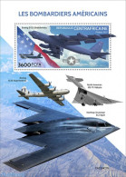 Central Africa 2022 American Bombers, Mint NH, History - Transport - Militarism - Aircraft & Aviation - Militares