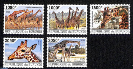 Burundi 2022 Giraffes, 5v, Mint NH, Nature - Giraffe - Autres & Non Classés