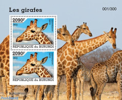 Burundi 2022 Giraffes, Mint NH, Nature - Giraffe - Other & Unclassified