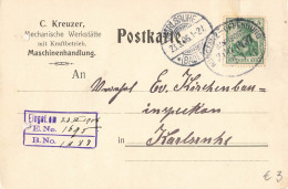 Bahnpost (Ambulant; R.P.O./T.P.O.) Konstanz-Offenburg (ZA2490) - Cartas & Documentos