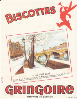 BUVARD  - GRINGOIRE - Biscottes - Paris - Le Pont Marie - N°34 - Alimentos