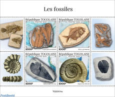 Togo 2022 Fossils, Mint NH, History - Nature - Geology - Prehistoric Animals - Prehistory - Prehistóricos
