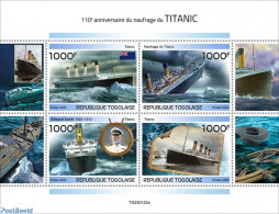 Togo 2022 110th Anniversary Of The Sinking Of The Titanic, Mint NH, Transport - Ships And Boats - Titanic - Bateaux