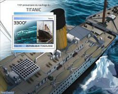 Togo 2022 110th Anniversary Of The Sinking Of The Titanic, Mint NH, Transport - Ships And Boats - Titanic - Ships