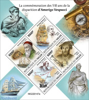 Niger 2022 510th Memorial Anniversary Of Amerigo Vespucci, Mint NH, History - Transport - Explorers - Ships And Boats - Explorers