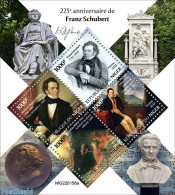 Niger 2022 225th Anniversary Of Franz Schubert, Mint NH, Nature - Performance Art - Dogs - Music - Art - Composers - Musique