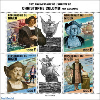 Niger 2022 530th Anniversary Of The Arrival Of Christopher Columbus In The Bahamas, Mint NH, History - Transport - Exp.. - Exploradores