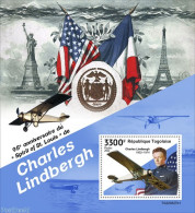 Togo 2022 95th Anniversary Of Spirit Of St. Louis Of Charles Lindbergh, Mint NH, History - Transport - Flags - Aircraf.. - Airplanes