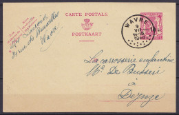 EP CP 75c Rose Petit Sceau De L'Etat -10% Càd WAVRE /9 VII 1946 Pour DEYNZE - Cartoline 1934-1951