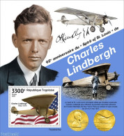 Togo 2022 95th Anniversary Of Spirit Of St. Louis Of Charles Lindbergh, Mint NH, Transport - Aircraft & Aviation - Avions
