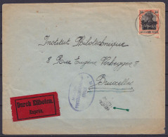 L. EXPRES Affr. N°OC19 Càd CINEY Pour BRUXELLES - Cachet Censure Militaire De NAMUR - OC1/25 General Government