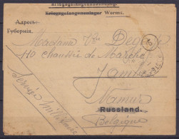 Formulaire Russe Kriegsgefangenensendung En Franchise (S.M.) De WORMS Datée 4-1-1919 D'un Prisonnier Belge Annonçant Sa  - Prisoners