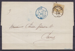 L. Affr. N°32 (fortement Décentré !) Càd BRUXELLES /9 MAI 1876 Pour PARIS - Càd "BELG 5 VALnes /10 MAI 1876" - 1869-1883 Leopold II.