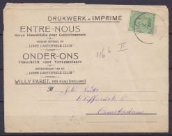 L. Revue "Entre-Nous" (pour Collectionneurs) Affr. N°137 Càd GHEEL /7 NOV 1920 Pour AMSTERDAM (au Dos: Vignette "Registr - 1914-1915 Red Cross