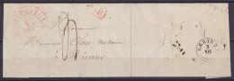 L. Datée 30 Novembre 1841 De FLORENNES Càd PHILIPPEVILLE /1 DEC 1841 Pour RIENNE [SR] - Port "4" (au Dos: Càd T18 GEDINN - 1830-1849 (Independent Belgium)