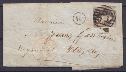 L. Affr. N°6 - P71 Càd LESSINES /23 DEC 1853 Pour ELLEZELLES - Boîte "W" - 1851-1857 Medallones (6/8)