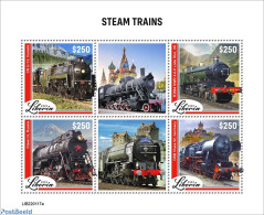 Liberia 2022 Steam Trains, Mint NH, Transport - Railways - Trenes