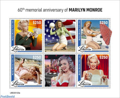 Liberia 2022 60th Memorial Anniversary Of Marilyn Monroe, Mint NH, Performance Art - Marilyn Monroe - Movie Stars - Attori