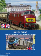 Liberia 2022 British Trains, Mint NH, History - Transport - Flags - Railways - Trenes