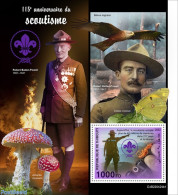 Djibouti 2022 115 Anniversary Of Scouts, Mint NH, Nature - Sport - Birds - Butterflies - Mushrooms - Scouting - Champignons