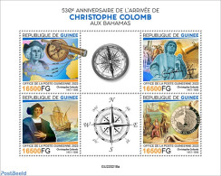 Guinea, Republic 2022 530th Anniversary Of The Arrival Of Christopher Columbus In The Bahamas, Mint NH, History - Tran.. - Esploratori