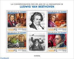 Guinea, Republic 2022 195th Memorial Anniversary Of Ludwig Van Beethoven, Mint NH, Performance Art - Music - Musical I.. - Música