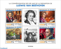 Guinea, Republic 2022 195th Memorial Anniversary Of Ludwig Van Beethoven, Mint NH, Performance Art - Music - Musical I.. - Musique