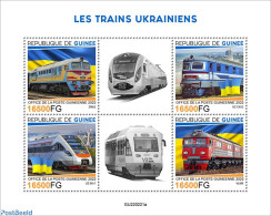 Guinea, Republic 2022 Ukrainian Trains, Mint NH, History - Transport - Flags - Railways - Trains