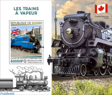 Guinea, Republic 2022 Steam Trains, Mint NH, History - Transport - Flags - Railways - Trenes