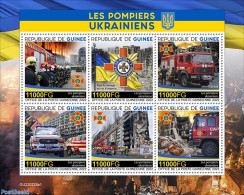 Guinea, Republic 2022 Ukrainian Firefighters, Mint NH, Transport - Fire Fighters & Prevention - Feuerwehr